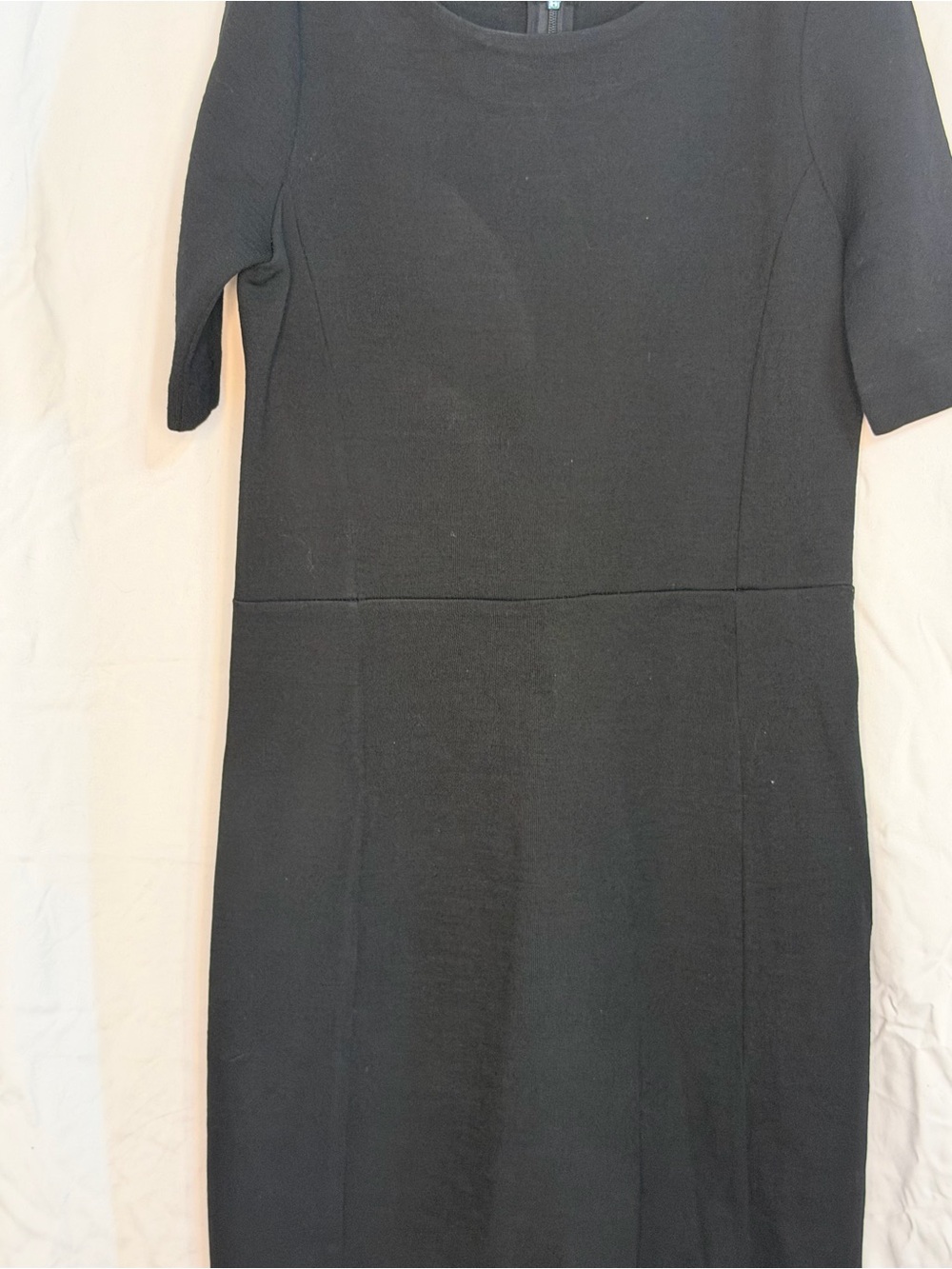J. Crew Black Midi Sheath Dress with Short Sleeves - Picture 7 of 7